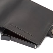 Lagos Full-Grain Leather Card Holder for Kvinner - Structured Side Profile Showing Gusset Depth &amp; Expansion Capacity
