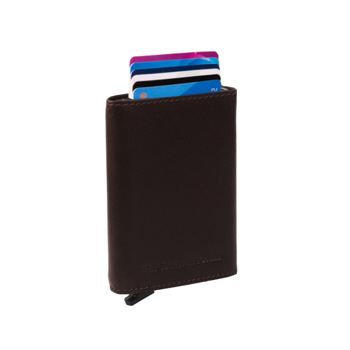 Brown Leather Card Holder Lancaster, front view
