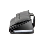 Lesina Full-Grain Leather Card Holder for Kvinner - Structured Side Profile Showing Gusset Depth &amp; Expansion Capacity