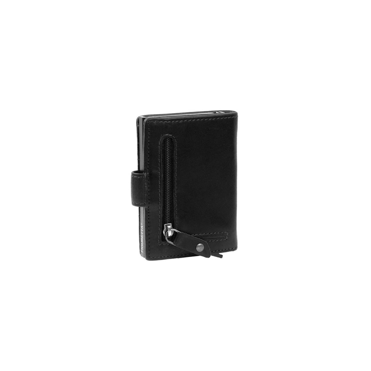 Loughton Full-Grain Leather Card Holder for Kvinner - Structured Side Profile Showing Gusset Depth &amp; Expansion Capacity