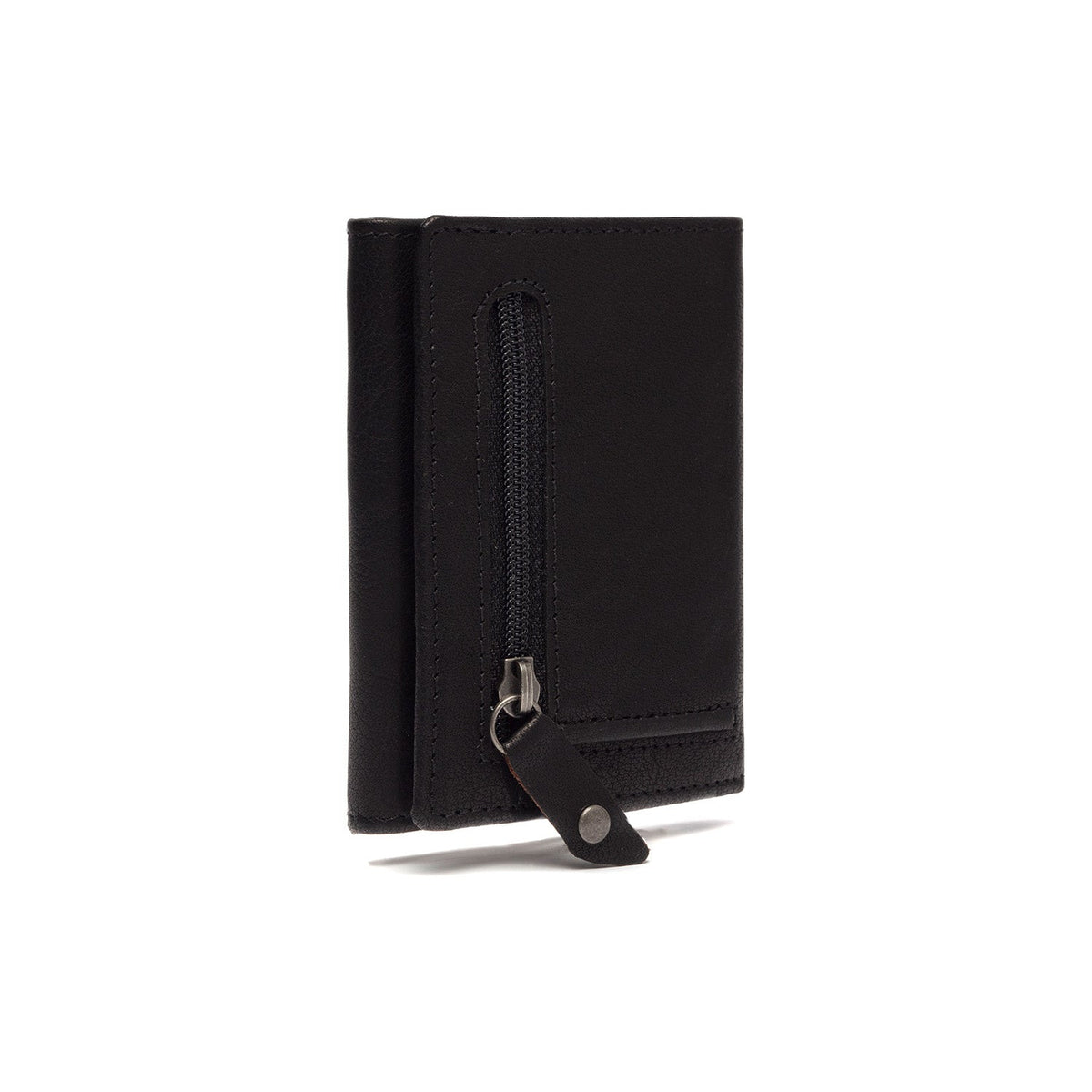 Solid Antique Brass Hardware &amp; Heavy-Duty Dual Zipper Detail on Paris Full-Grain Leather Card Holder for Kvinner