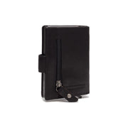 Solid Antique Brass Hardware &amp; Heavy-Duty Dual Zipper Detail on Prague Full-Grain Leather Card Holder for Kvinner