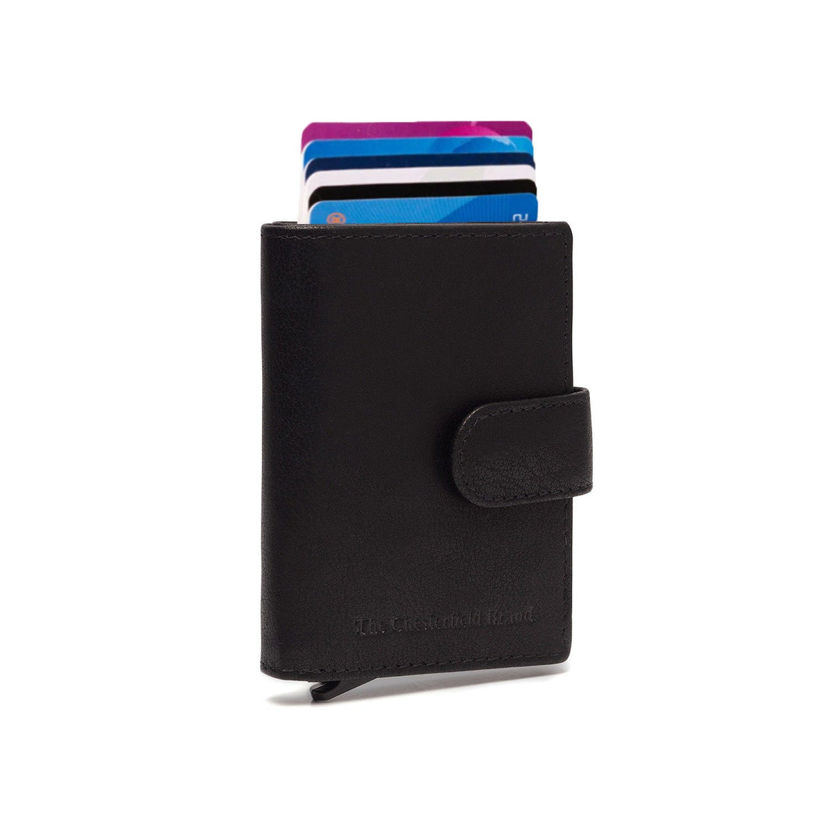 Prague Full-Grain Leather Card Holder for Kvinner in Classic 100% Full-Grain Leather - Full Exterior Front Profile View | Buy Online