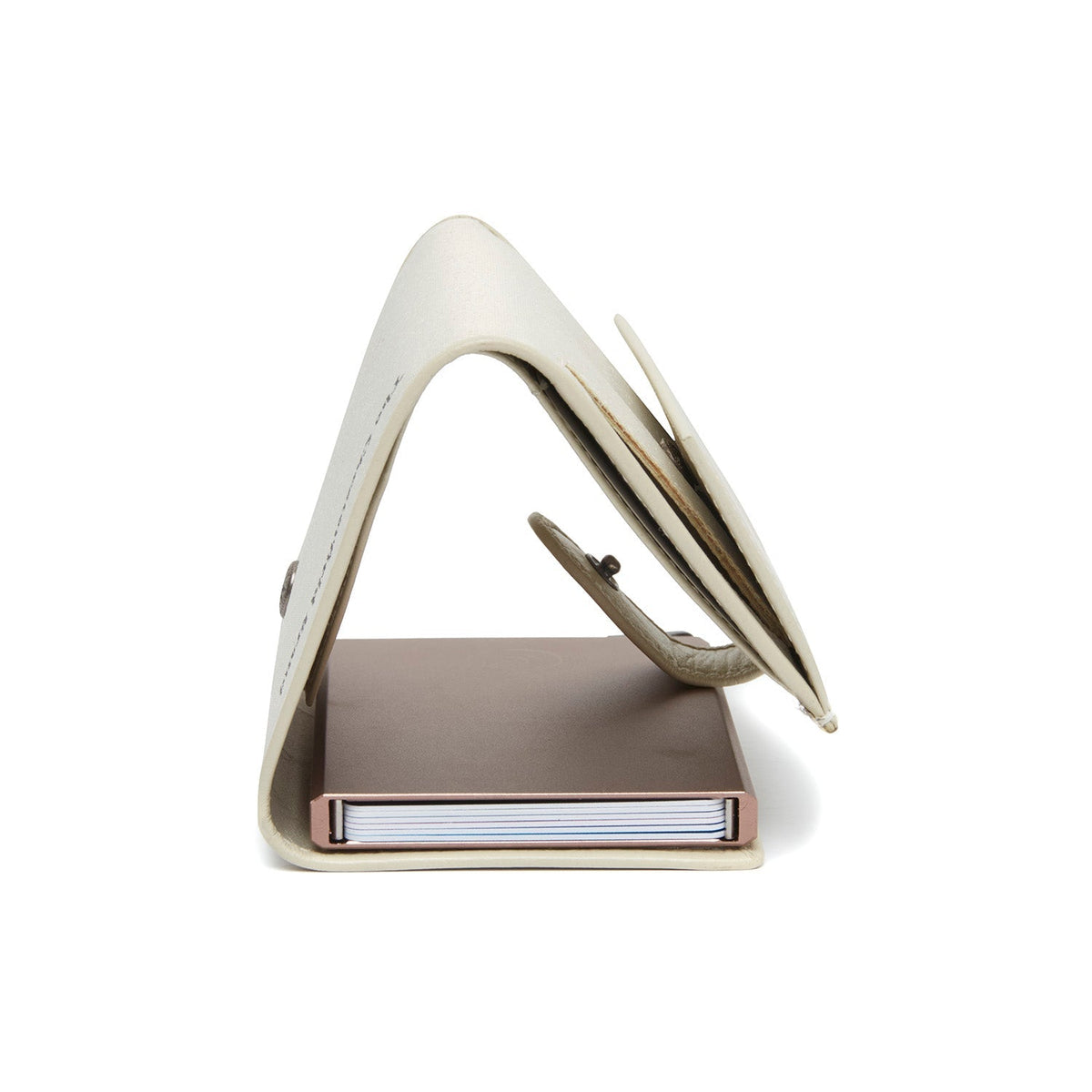 Solid Antique Brass Hardware &amp; Heavy-Duty Dual Zipper Detail on Sabana Full-Grain Leather Card Holder for Kvinner
