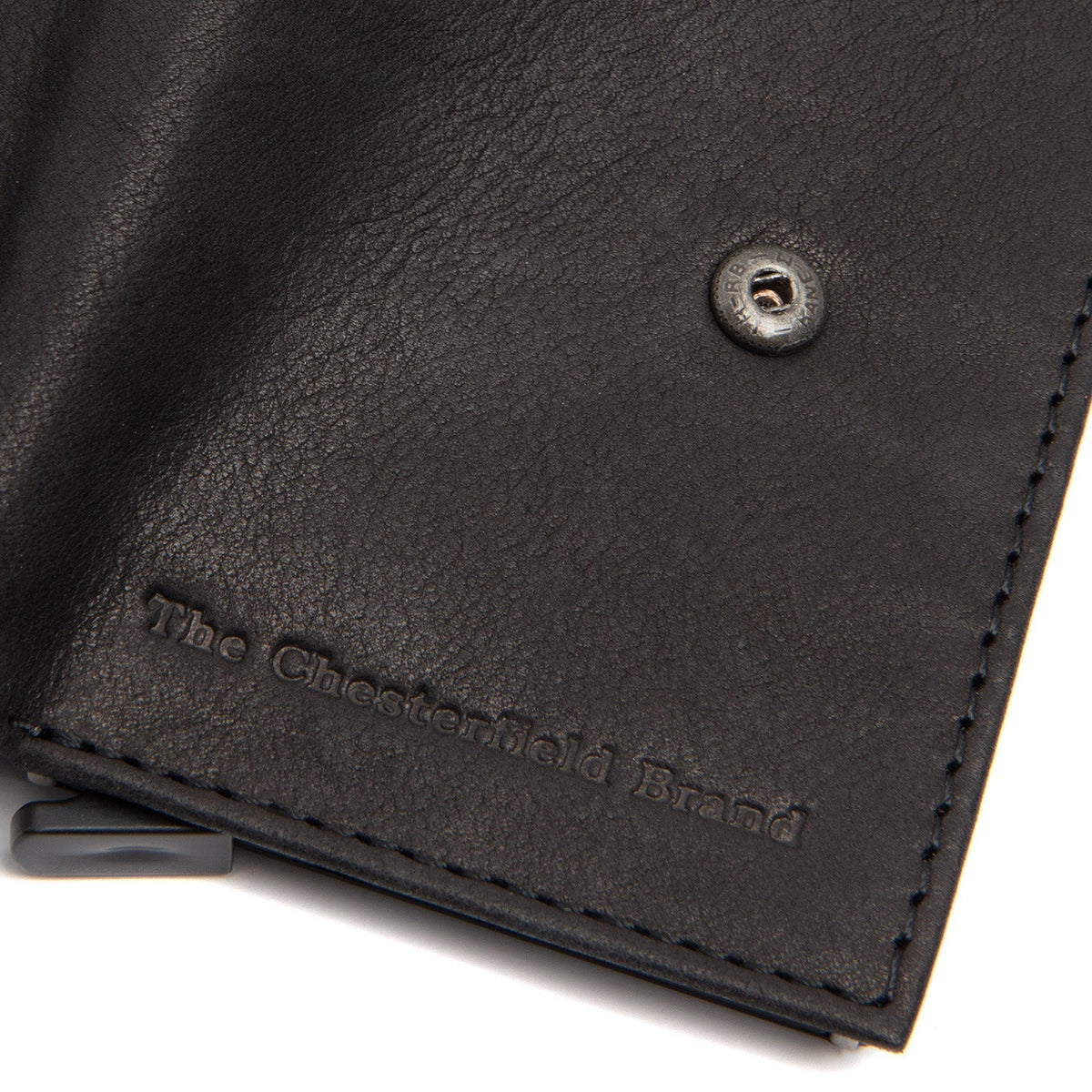 Solid Antique Brass Hardware &amp; Heavy-Duty Dual Zipper Detail on Torola Full-Grain Leather Card Holder for Kvinner
