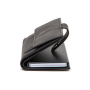 Torola Full-Grain Leather Card Holder for Kvinner - Structured Side Profile Showing Gusset Depth &amp; Expansion Capacity
