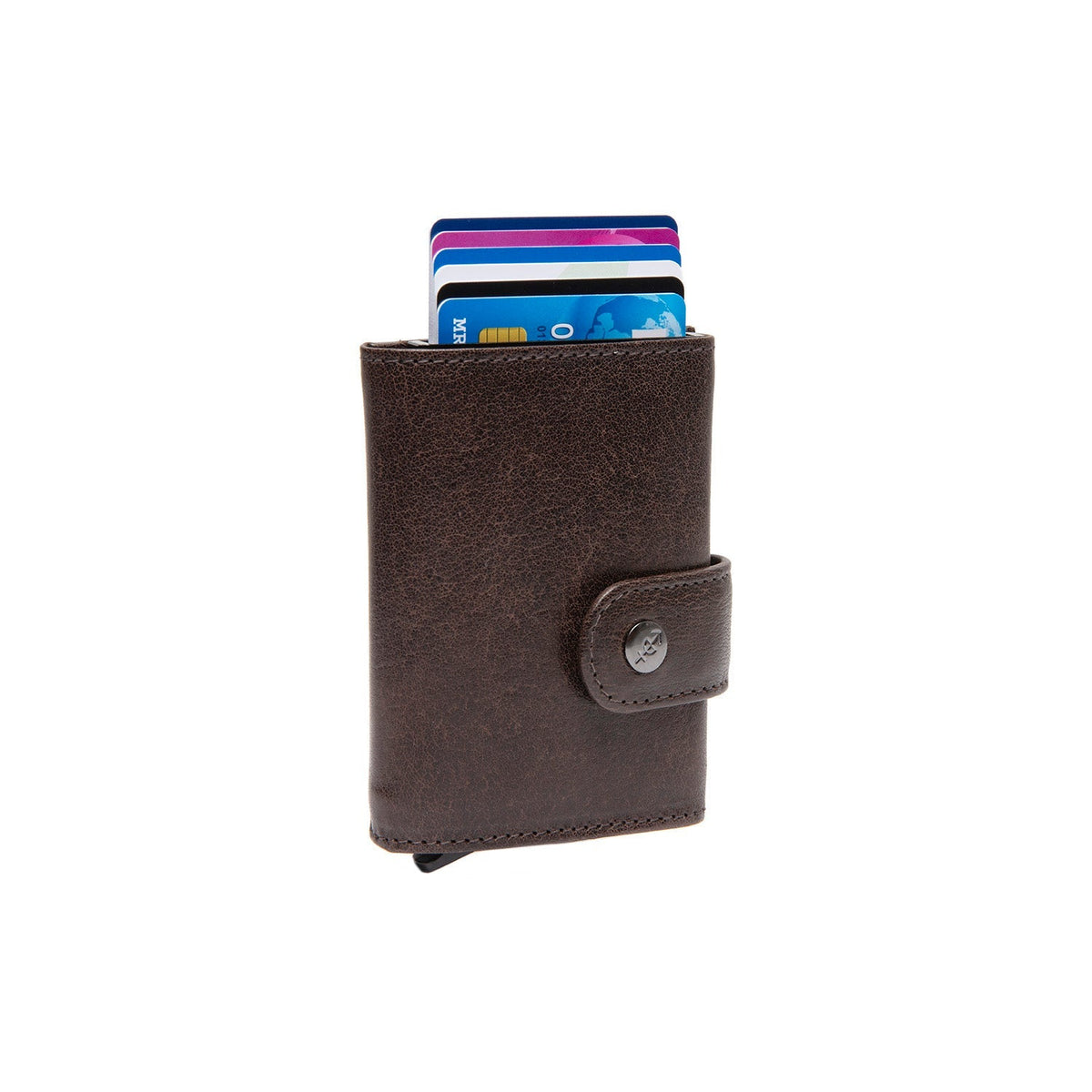 Varrano Full-Grain Leather Card Holder for Kvinner in Classic 100% Full-Grain Leather - Full Exterior Front Profile View | Buy Online