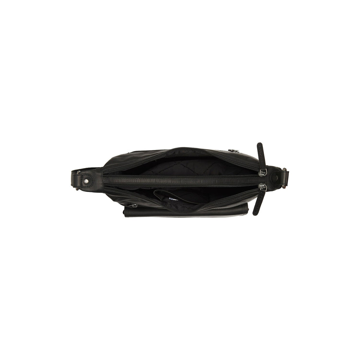 Solid Antique Brass Hardware &amp; Heavy-Duty Dual Zipper Detail on Bryson Full-Grain Leather Crossbody Bag for Kvinner