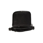 Everglades Full-Grain Leather Crossbody Bag for Kvinner - Structured Side Profile Showing Gusset Depth &amp; Expansion Capacity