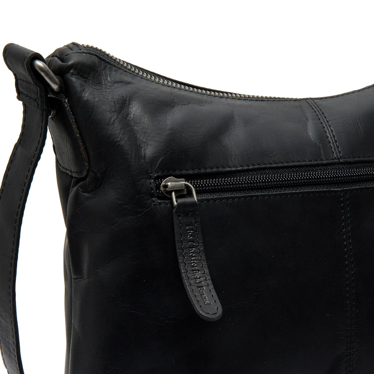 Hailey Full-Grain Leather Crossbody Bag for Kvinner - Structured Side Profile Showing Gusset Depth &amp; Expansion Capacity