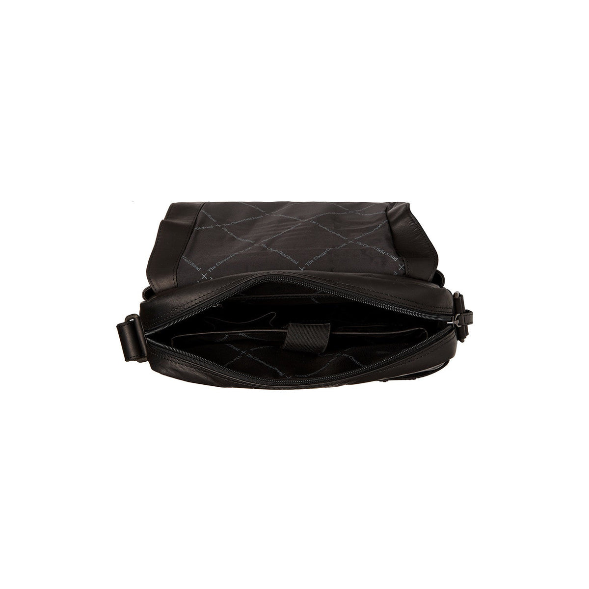 Solid Antique Brass Hardware &amp; Heavy-Duty Dual Zipper Detail on Raphael Full-Grain Leather Crossbody Bag for Herre