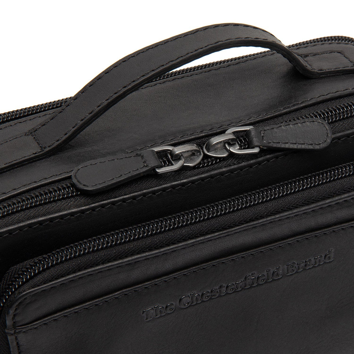 Solid Antique Brass Hardware &amp; Heavy-Duty Dual Zipper Detail on Rovon Full-Grain Leather Crossbody Bag for Kvinner