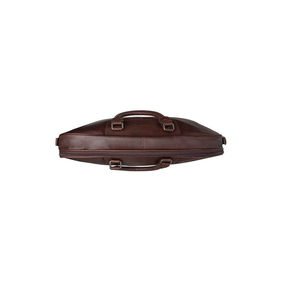 Close-Up Detail of Classic Collar &amp; Heavy-Duty Zipper Hardware on Leather Garment Bag Josh for Kvinner