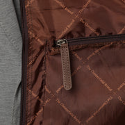 Styled Fit Perspective of Leather Garment Bag Josh for Kvinner on Model - Natural Daylight Drape