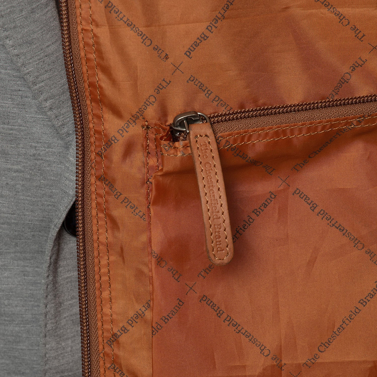 Cognac Leather Garment Bag Josh for Kvinner, detail view 6