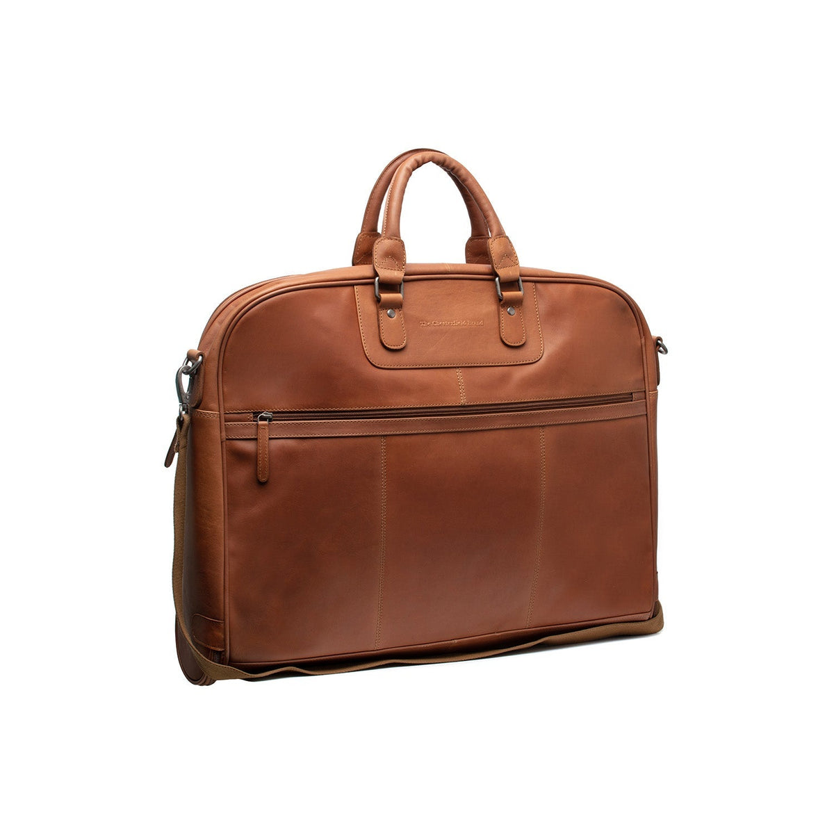 Cognac Leather Garment Bag Josh for Kvinner, front view