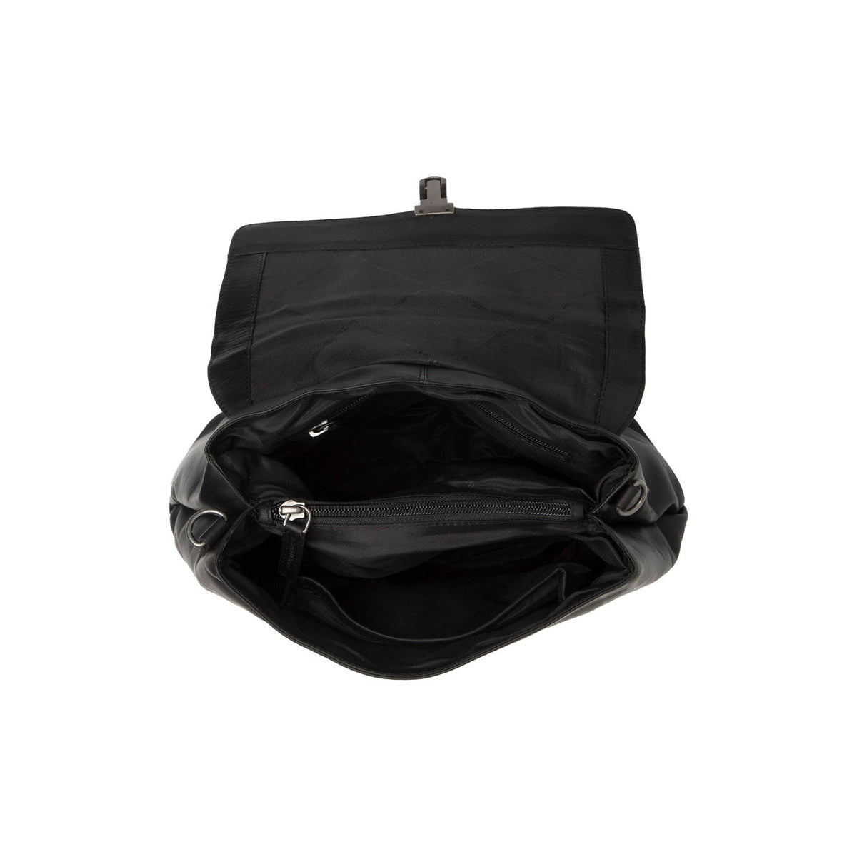 
Close-Up Detail of Classic Collar & Heavy-Duty Zipper Hardware on Angera Full-Grain Leather Handbag