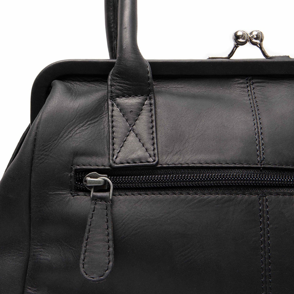 Dorin Full-Grain Leather Handbag for Kvinner - Lateral Side Profile View Showing Sleeve Cut &amp; Athletic Taper Fit