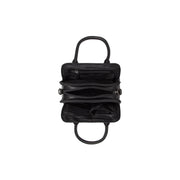 Close-Up Detail of Classic Collar &amp; Heavy-Duty Zipper Hardware on Ezra Full-Grain Leather Handbag for Kvinner