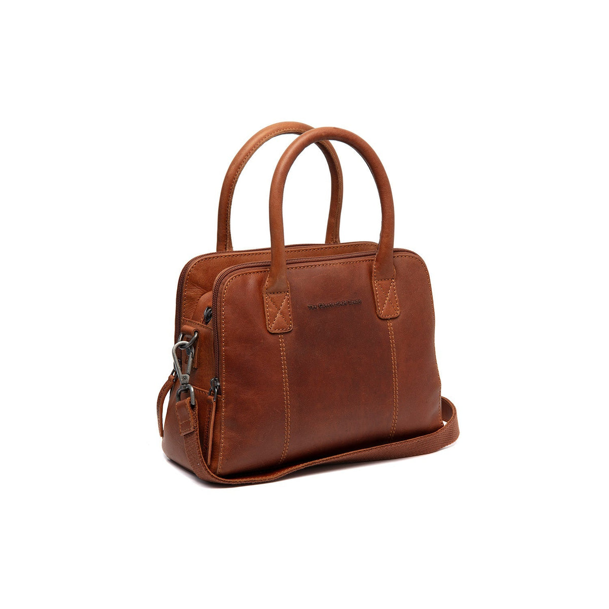 Tailored Rib Cuffs &amp; Hem Craftsmanship Construction Detail on Ezra Full-Grain Leather Handbag for Kvinner