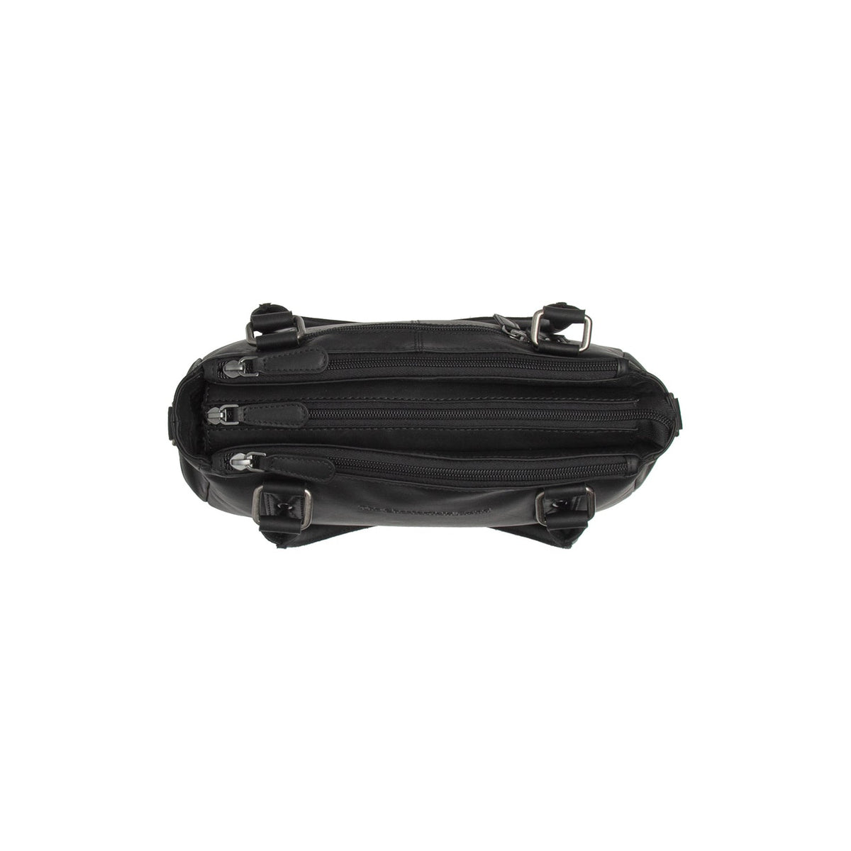 Close-Up Detail of Classic Collar &amp; Heavy-Duty Zipper Hardware on Fenja Full-Grain Leather Handbag for Kvinner
