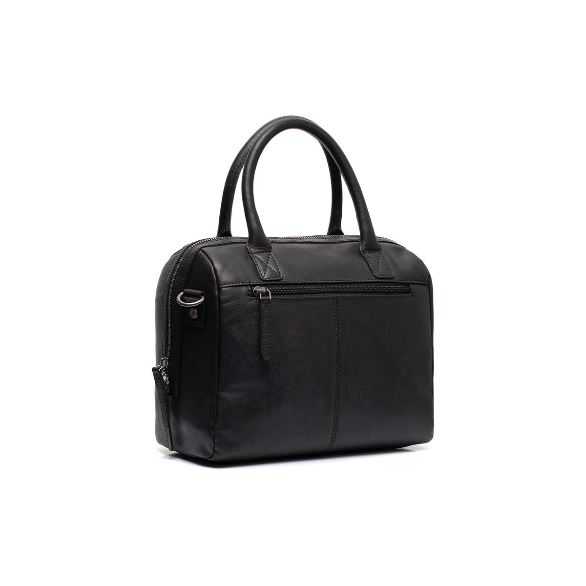 Styled Fit Perspective of Langton Full-Grain Leather Handbag for Kvinner on Model - Natural Daylight Drape