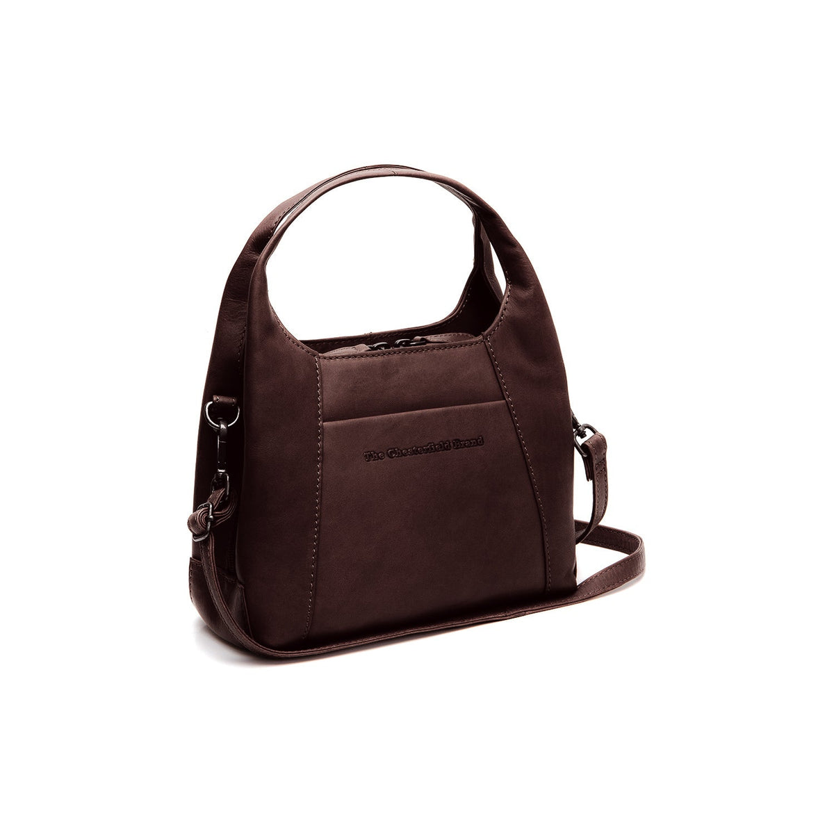 Tailored Rib Cuffs &amp; Hem Craftsmanship Construction Detail on Lunera Full-Grain Leather Handbag for Kvinner