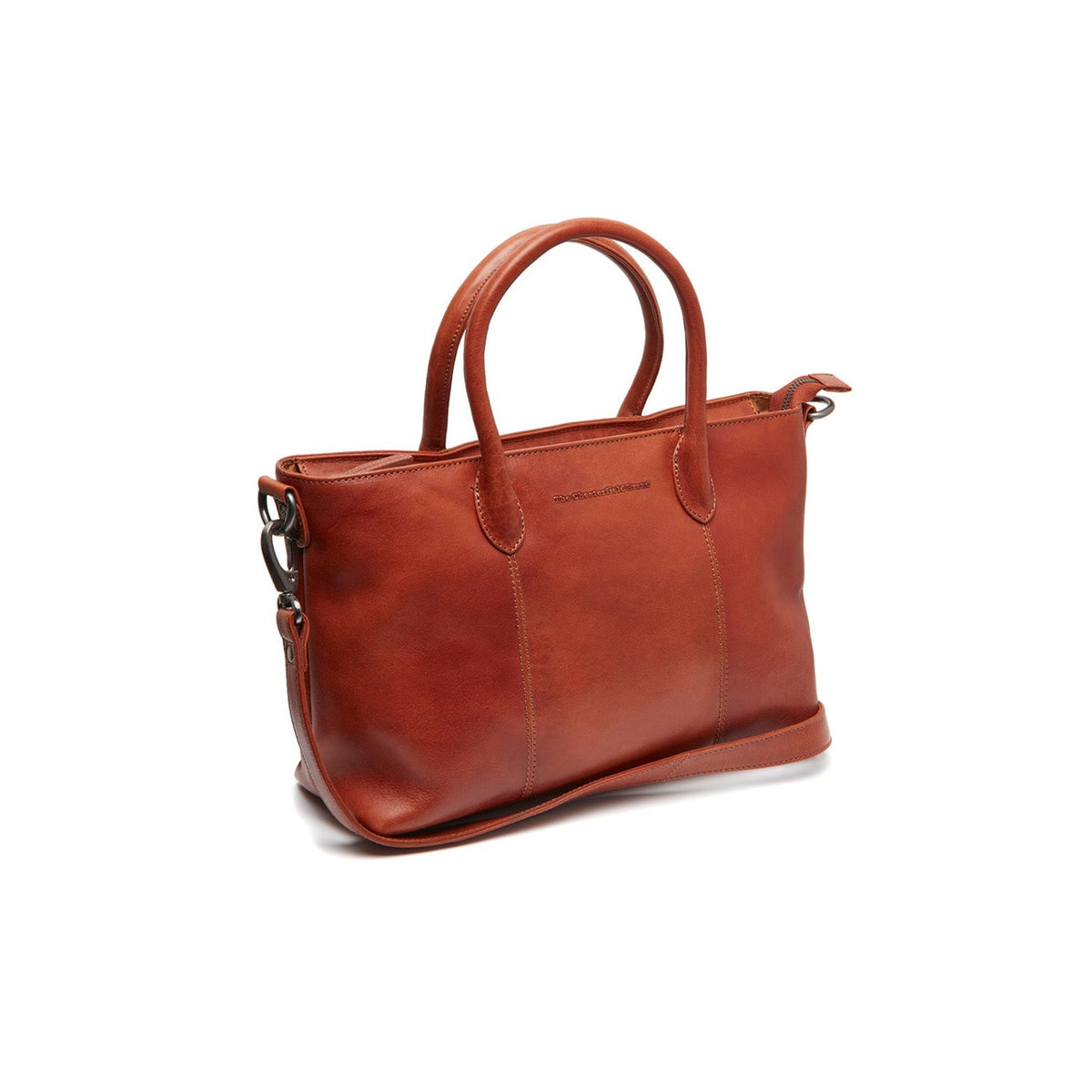 Tailored Rib Cuffs &amp; Hem Craftsmanship Construction Detail on Pergamino Full-Grain Leather Handbag for Kvinner