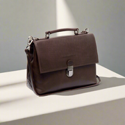 Styled Fit Perspective of Renata Full-Grain Leather Handbag for Kvinner on Model - Natural Daylight Drape