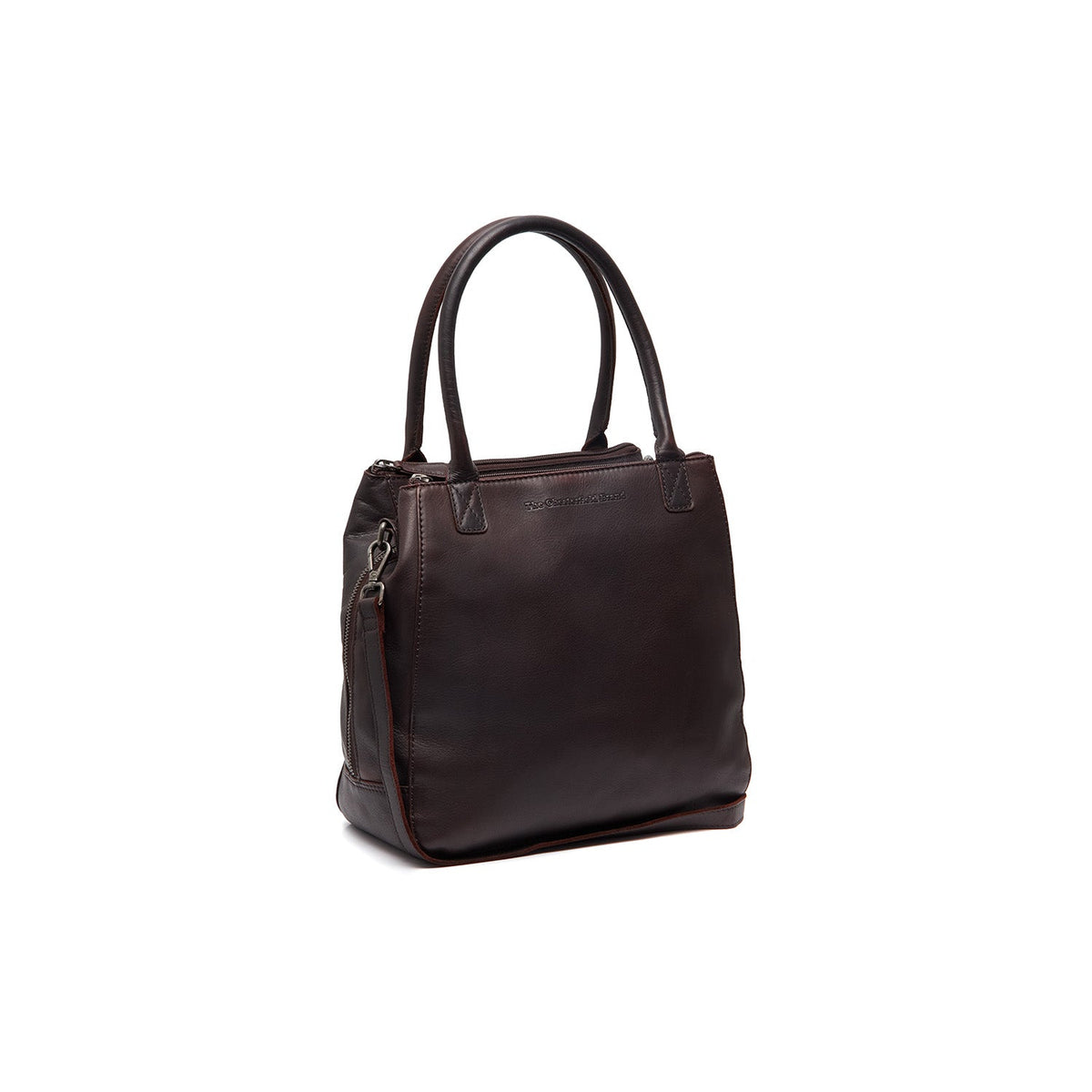 Tailored Rib Cuffs &amp; Hem Craftsmanship Construction Detail on Solvin Full-Grain Leather Handbag for Kvinner