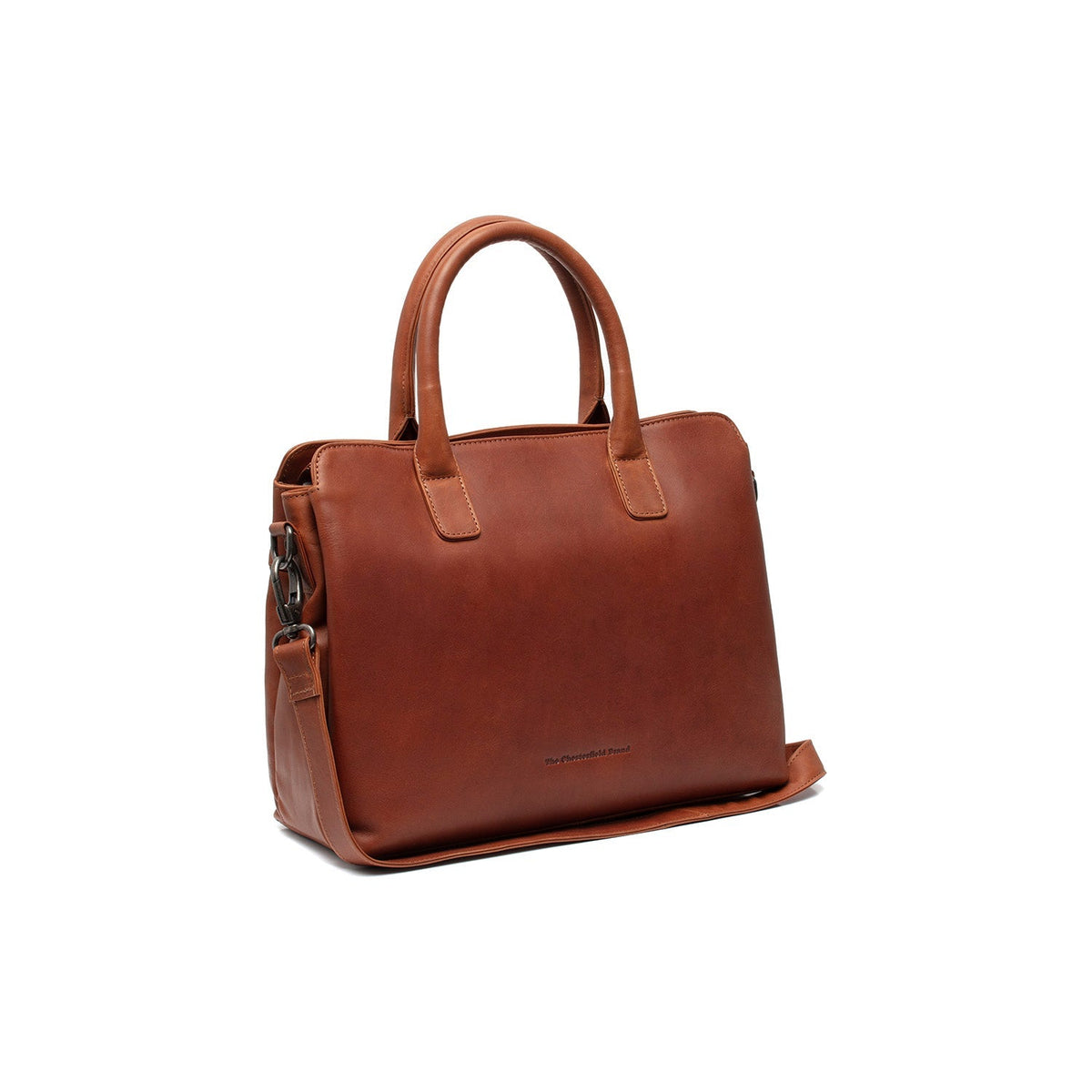 Styled Fit Perspective of Valmonte Full-Grain Leather Handbag for Kvinner on Model - Natural Daylight Drape