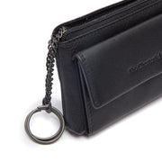 Close-Up Detail of Classic Collar &amp; Heavy-Duty Zipper Hardware on Torano Full-Grain Leather Key Case for Kvinner