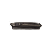 Close-Up Detail of Classic Collar &amp; Heavy-Duty Zipper Hardware on Violette Full-Grain Leather Key Case for Kvinner