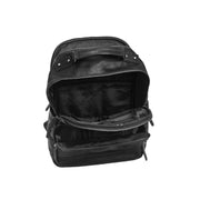 Solid Antique Brass Hardware &amp; Heavy-Duty Dual Zipper Detail on Austin Full-Grain Leather Laptop Backpack for Kvinner