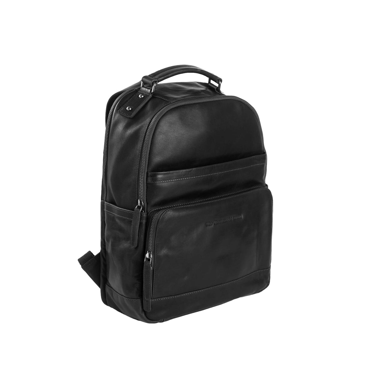 Austin Full-Grain Leather Laptop Backpack for Kvinner in Classic 100% Full-Grain Leather - Full Exterior Front Profile View | Buy Online