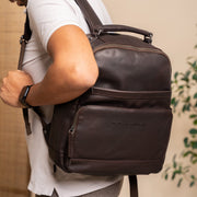 Austin Full-Grain Leather Laptop Backpack for Kvinner – alternate product view 2