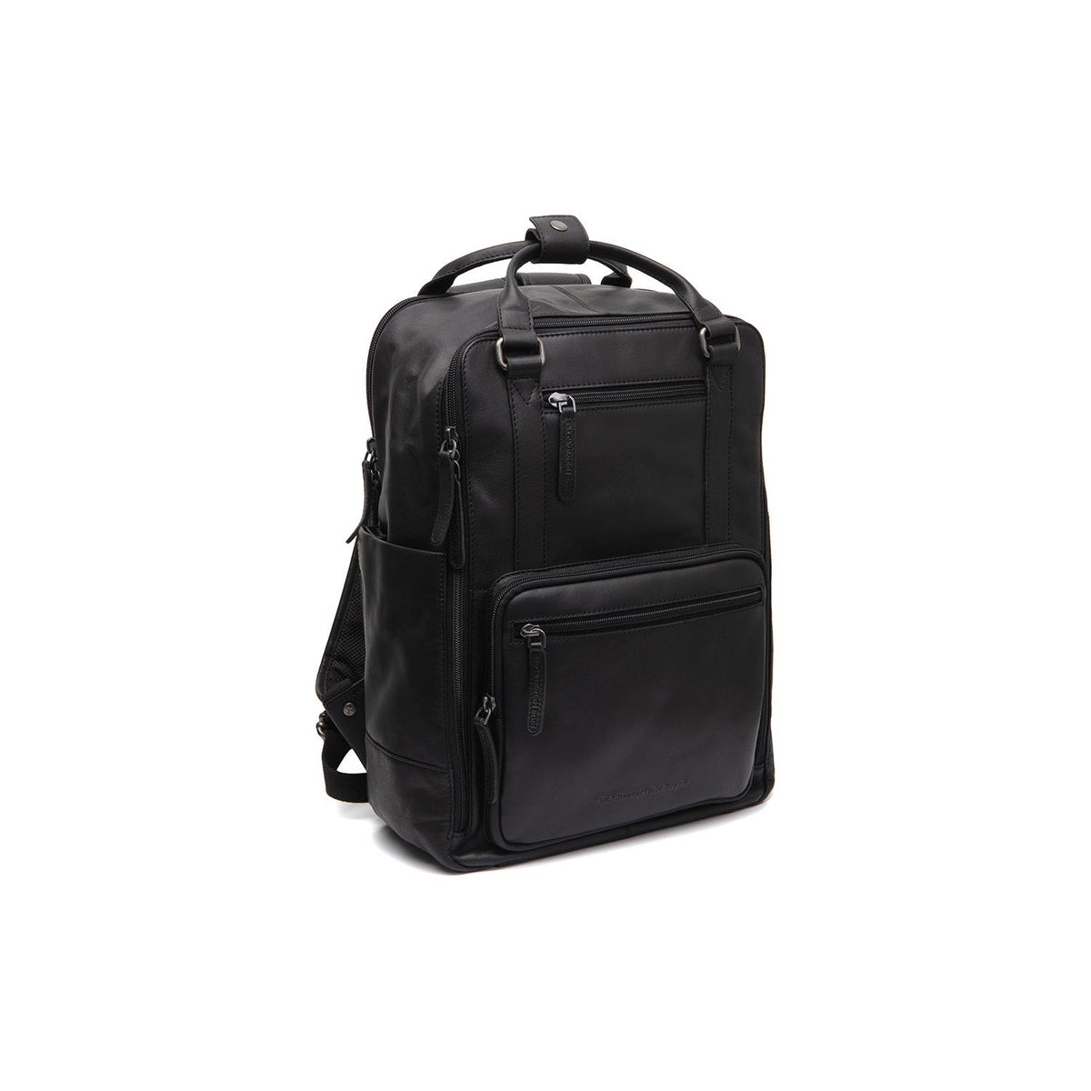 Calden Full-Grain Leather Laptop Backpack for Kvinner in Classic 100% Full-Grain Leather - Full Exterior Front Profile View | Buy Online