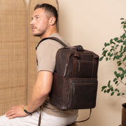 Calden Full-Grain Leather Laptop Backpack for Kvinner – alternate product view 2