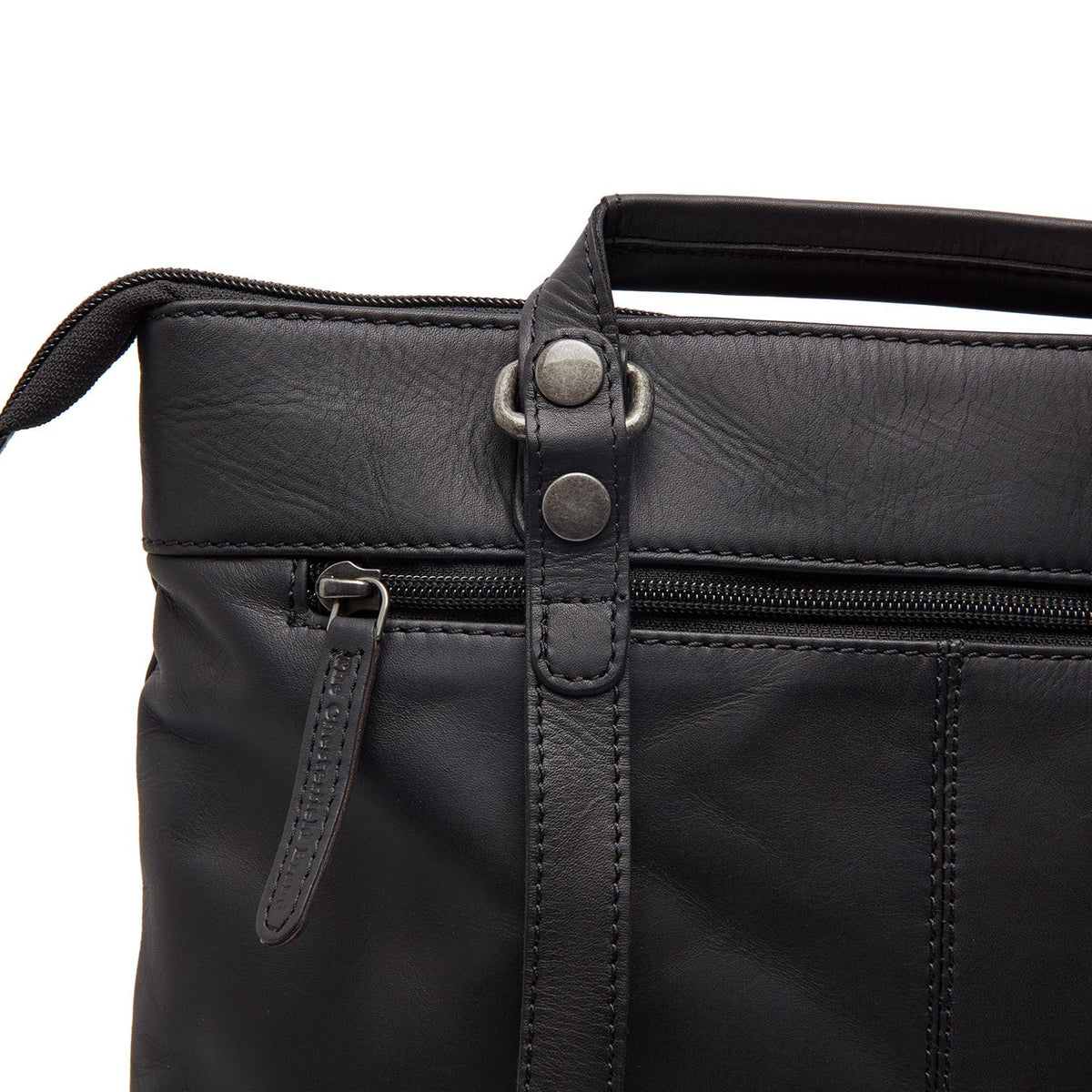 Caldero Full-Grain Leather Laptop Backpack for Kvinner - Structured Side Profile Showing Gusset Depth &amp; Expansion Capacity