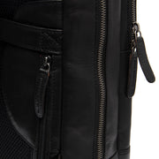 Solid Antique Brass Hardware &amp; Heavy-Duty Dual Zipper Detail on Nicola Full-Grain Leather Laptop Backpack for Kvinner