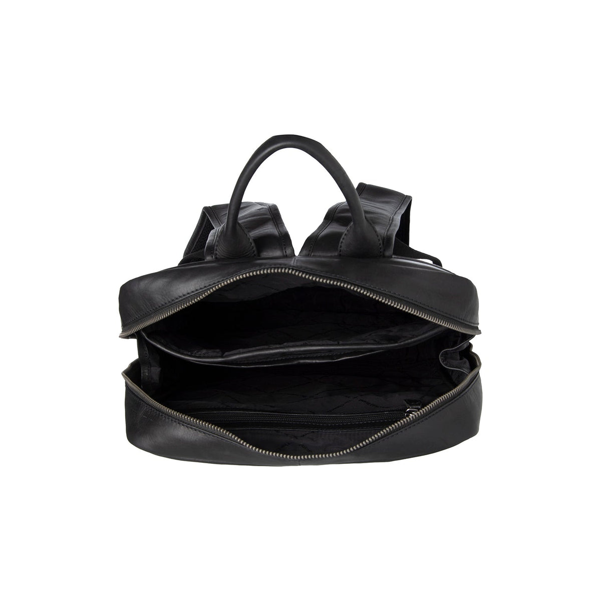 Nicola Full-Grain Leather Laptop Backpack for Kvinner - Structured Side Profile Showing Gusset Depth &amp; Expansion Capacity
