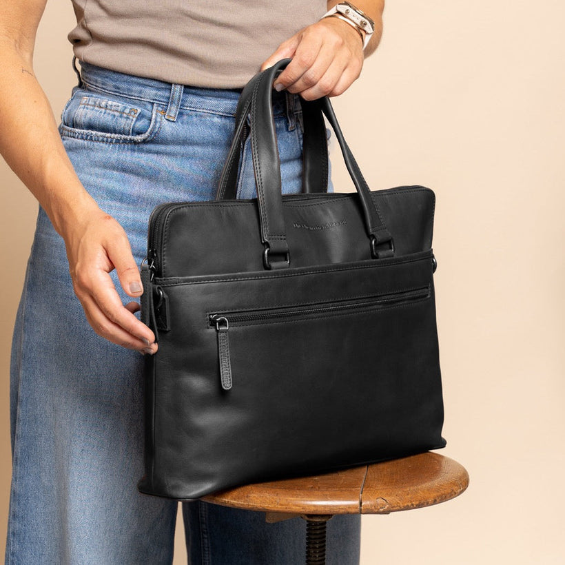 Elvas Full-Grain Leather Laptop Bag for Kvinner