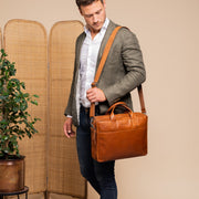 Frazer Full-Grain Leather Laptop Bag for Kvinner – alternate product view 3