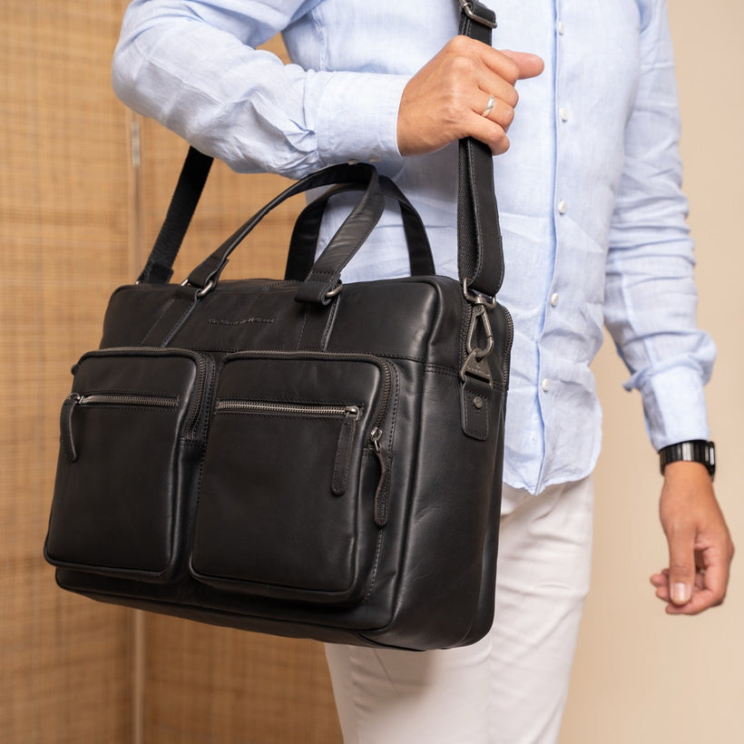 Misha Full-Grain Leather Laptop Bag for Kvinner