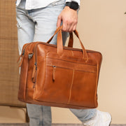 Ryan Full-Grain Leather Laptop Bag for Herre – alternate product view 2