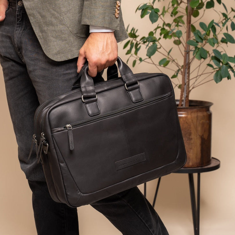 Seth Full-Grain Leather Laptop Bag for Herre