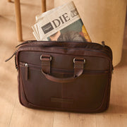 Seth Full-Grain Leather Laptop Bag for Herre – alternate product view 2