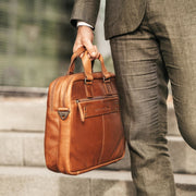 Seth Full-Grain Leather Laptop Bag for Herre – alternate product view 3