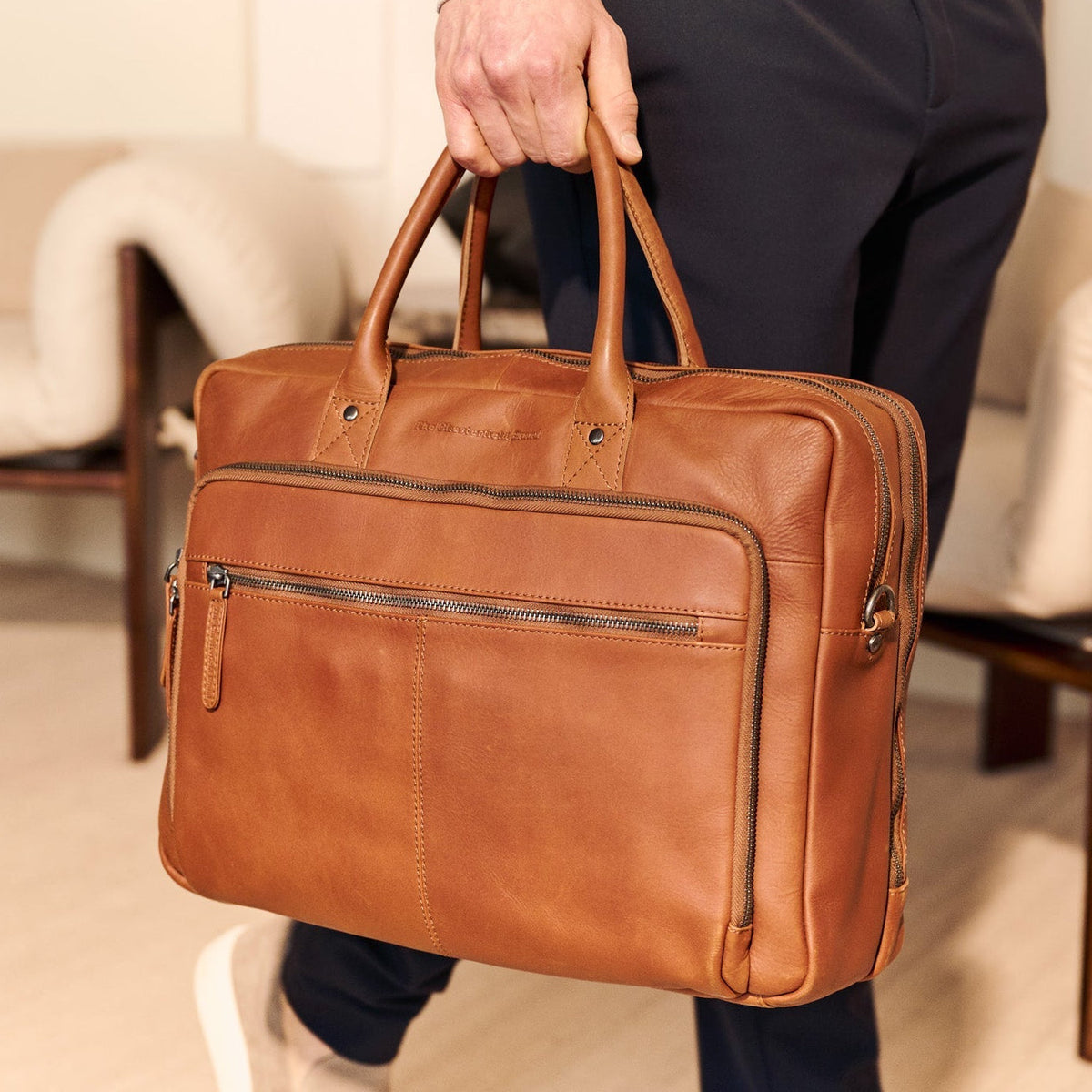Tacama Full-Grain Leather Laptop Bag for Kvinner – alternate product view 2