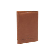Cognac Leather Passport Case for Kvinner, detail view 1